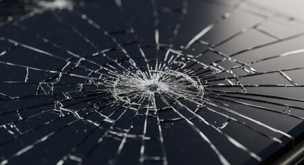 Cracked smartphone screen displaying damage caused by accident highlighting technology failure and digital fragility for repair advertisement and tech support promotion purposes