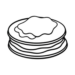 blini traditional food line art vector artwork