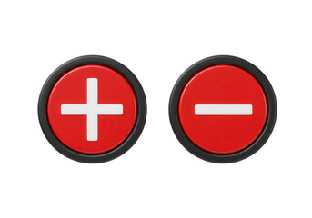 Obraz premium Plus and minus symbols isolated on transparent background