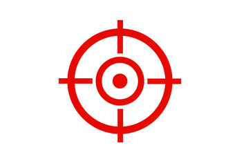 Red target with crosshair isolated on transparent background