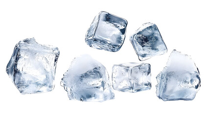 Obraz premium Collection of ice cubes, isolated on white background
