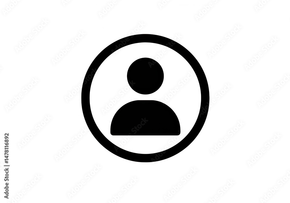 Poster outline of person in circle isolated on transparent background