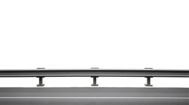 Photo of metal guardrail on a road isolated on transparent background.png