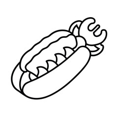 lobster roll outline vector illustration