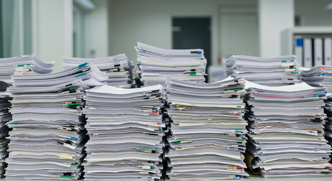 Overload of Paperwork: Mountains of Documents in an Office Setting