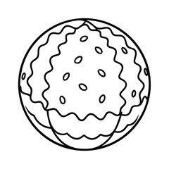 meatball outline vector illustration