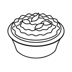 pastel de nata outline vector illustration