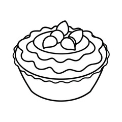 pastel de nata outline vector illustration