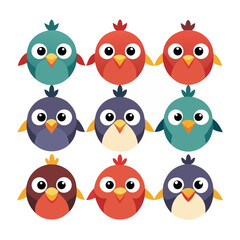 Fototapeta premium angry bird face cartoon vector illustration isolated on a white background design