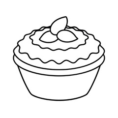 pastel de nata outline vector illustration