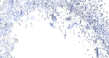 Sparkling silver stars on white. Perfect for holidays, celebrations, and magical designs.