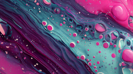 seamless pattern of surreal neon liquid swirls