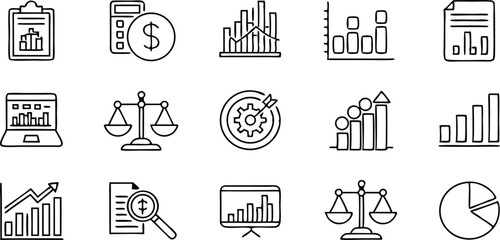 Line Style Vector Icon Set ? Data Analysis & Business Intelligence Symbols