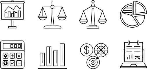 Line Style Vector Icon Set ? Data Analysis & Business Intelligence Symbols