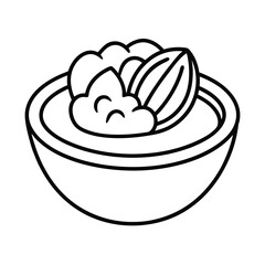 simple clam chowder line vector