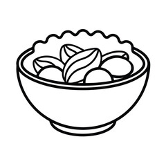 simple clam chowder line vector
