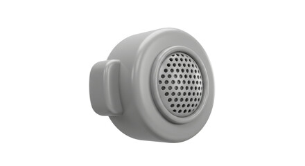 Compact Grey Speaker High quality sound perforated grille modern design 3D render