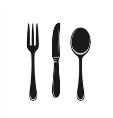 Classic Cutlery: Elegant Black and White Dining Utensil Set
