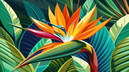 Strelitzia flower, the national flower of the island of Madeira Very beautiful