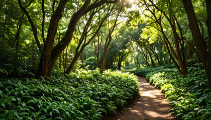le sentier qui traverse la for&ecirc;t vierge