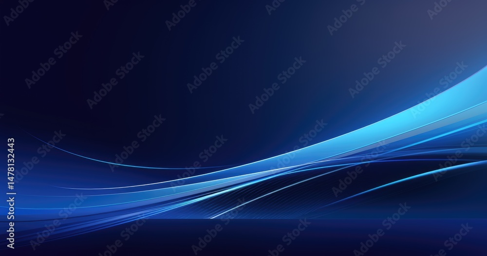 Wall mural blue background with light effects and speed lines in a vector presentation design, in the high tech