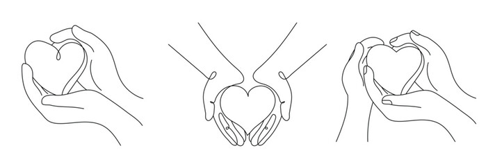 Editable vector stroke of Love and Care. Autism related concept. Continuous one line drawing. Vector illustration