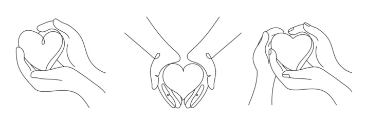 Gardinen Editable vector stroke of Love and Care. Autism related concept. Continuous one line drawing. Vector illustration © stockgood