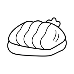 simple roast beef line drawing