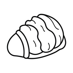 simple roast beef line drawing