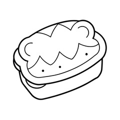 smorrebrod line art vector