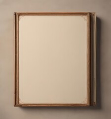 Fototapeta premium Empty vertical photo album mockup with blank pages, ready for images Vintage style frame , design, template