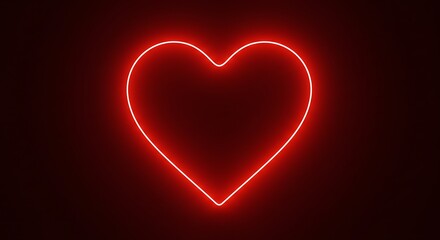 Glowing Red Heart Shape on Dark Background
