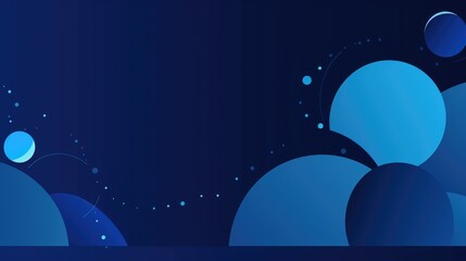 Blue background with minimalistic shapes and geometric elements for web design, graphic design or presentation template. 
