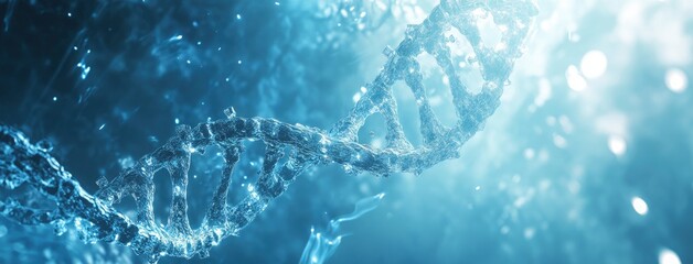Crystalline DNA Helix: A Serene Blue Abstract