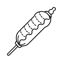 sausage on a souvlaki vector