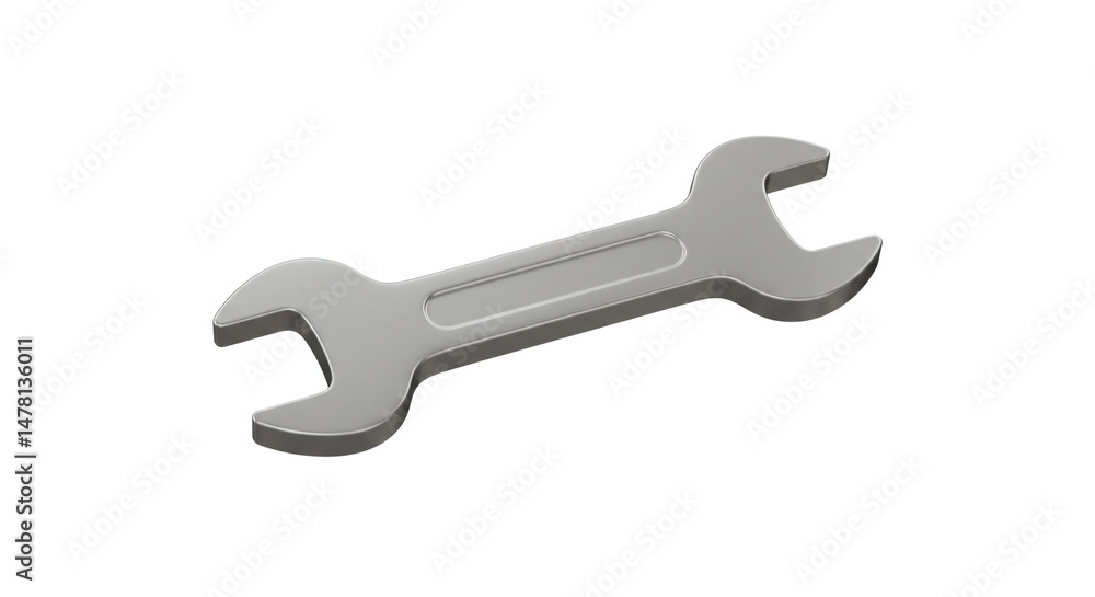 Aufkleber sturdy metal wrench a tool for fixing and building isolated on white background simple 3d render