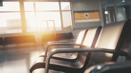 Asthma Awareness Poster in Bright Hospital Waiting Room Interior