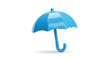 A bright blue umbrella a symbol of protection and security rendered in 3D with clean lines and a