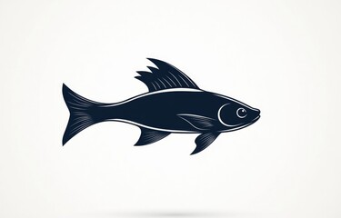 Obraz premium Elegant Silhouette of a Fish: A Dark, Stylized Aquatic Design