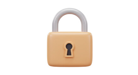 Secure your data with this 3D padlock model a peachy colored lock with a silver shackle against a