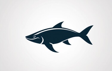 Obraz premium Elegant Shark Silhouette: A Minimalist Aquatic Design