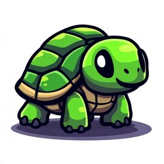 Fototapeta premium A Charming Cartoon Tortoise: Adorable Baby Turtle Illustration