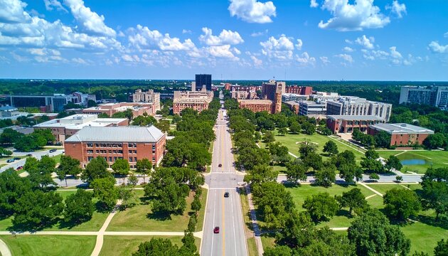 panoramic aerial view of denton texas university campus a stunning college landscape