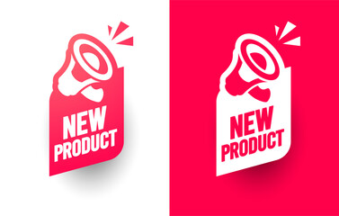 New Product Label With Megaphone