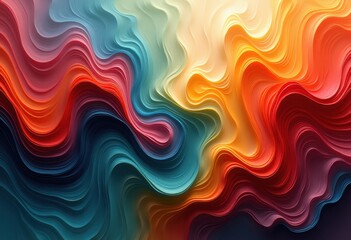 Fototapeta premium vibrant abstract shapes flowing across canvas multicolored swirls dynamic motion art composition, design, textile, patter, creative, visual, expression