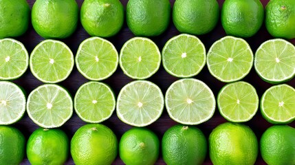 Vibrant Green Lime Slices: Fresh Citrus Fruit Photography for Healthy Summer Recipes and Natural Beauty
