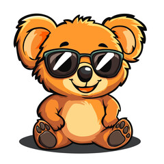 Fototapeta premium Teddy Bear with sunglasses vector illustration