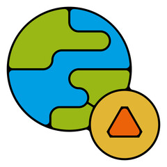 planete terre danger Icone pictogramme symbole signe environnement foret arbre nature couleur