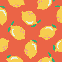 Lemon Pattern Hand Drawn Lemon Background Summer