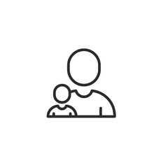 Parent and Child Embracing in Minimalist Style  